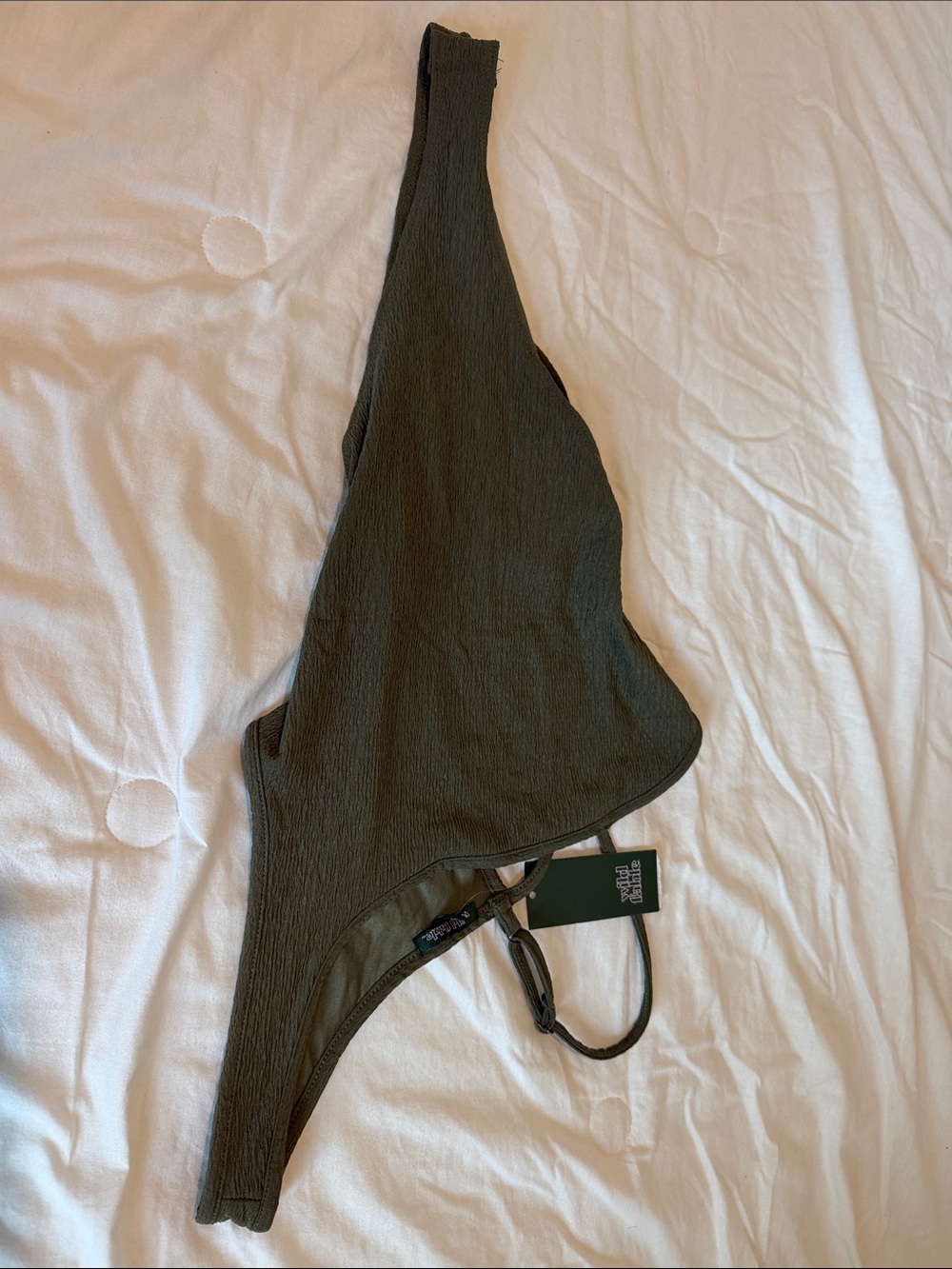 wild fable Olive Green One-Shoulder Bikini Top